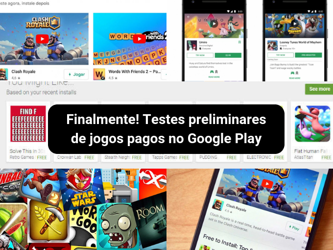 Google Instant agora também com jogos pagos Demonstração de teste para jogos pagos com Google Play